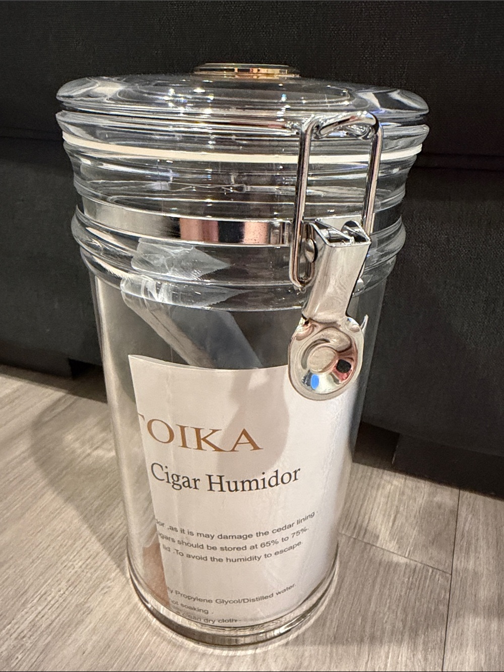 Toika clear Acrylic Cigar Humidor NEW
